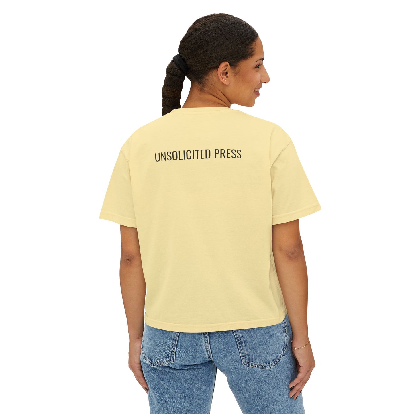 "You're Reading Books on Stolen Land" Women's Boxy Tee
