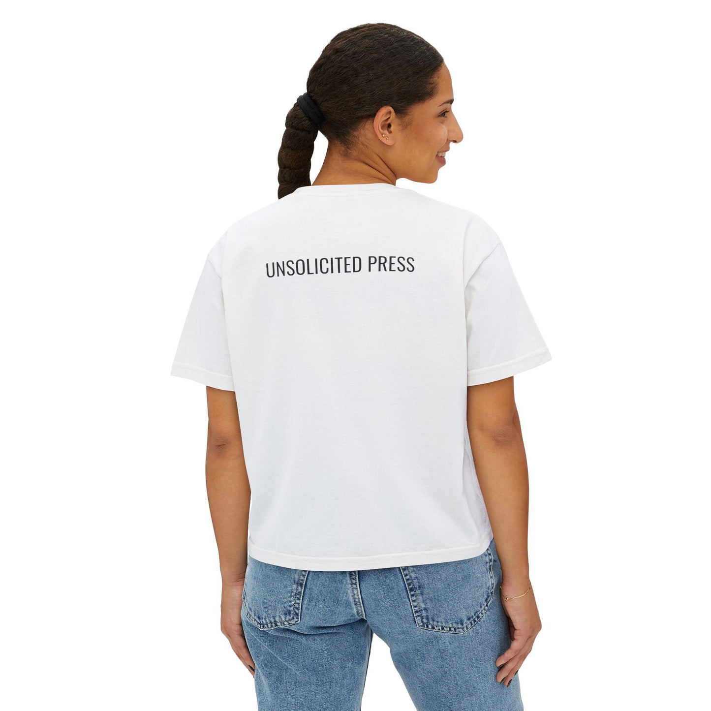 "You're Reading Books on Stolen Land" Women's Boxy Tee